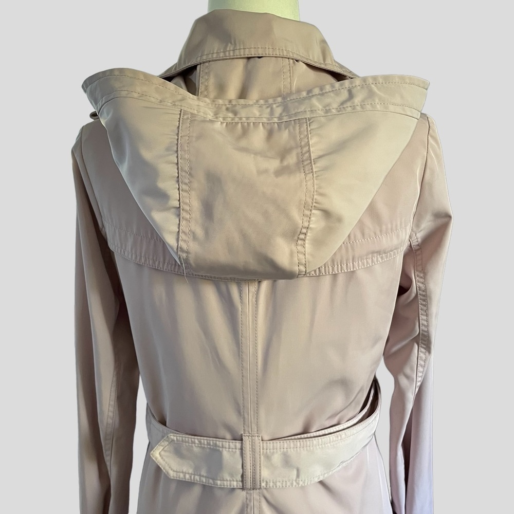 𝅺bcbgeneration Double Breasted Spring Trench Coat Waterproof Pink Size S - Picture 12 of 16